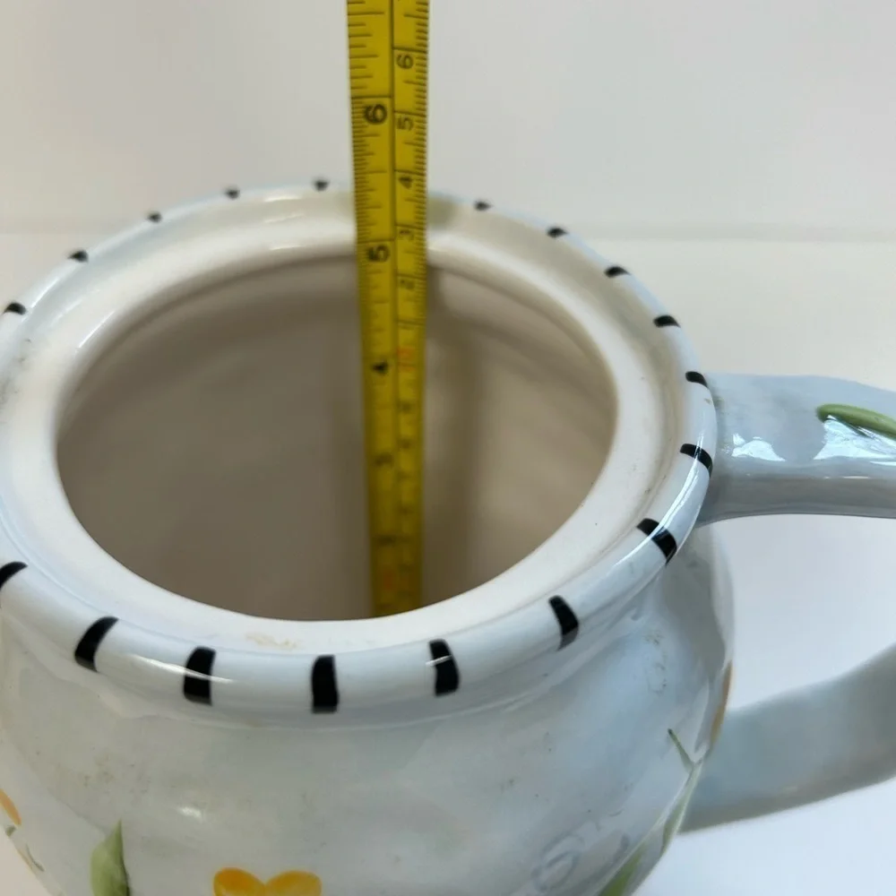 Bella Casa by Ganz Teapot/ Art Pottery Tea Pot/ never used  tag still on bottom